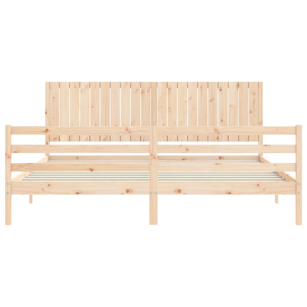 Cadru pat cu tăblie 200x200 cm, lemn masiv de pin GartenMobel Dekor