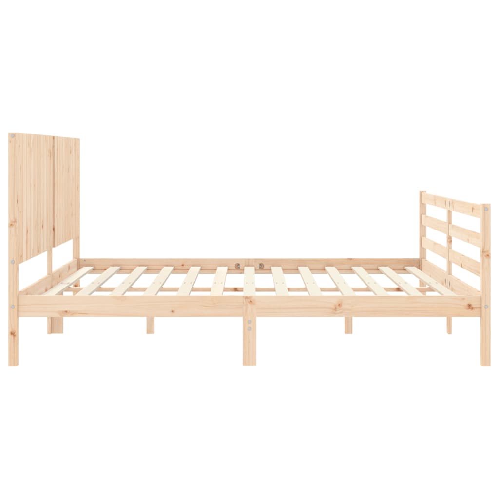 Cadru pat cu tăblie 200x200 cm, lemn masiv de pin GartenMobel Dekor