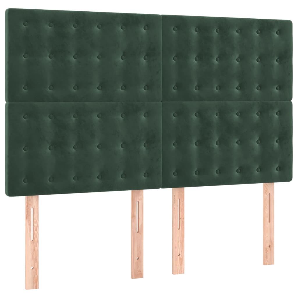 Pat box spring cu saltea, verde închis, 140x190 cm, catifea GartenMobel Dekor