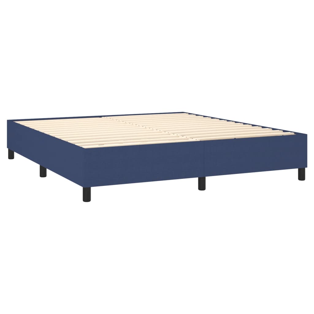 Pat continental cu saltea, albastru, 160x200cm, material textil GartenMobel Dekor