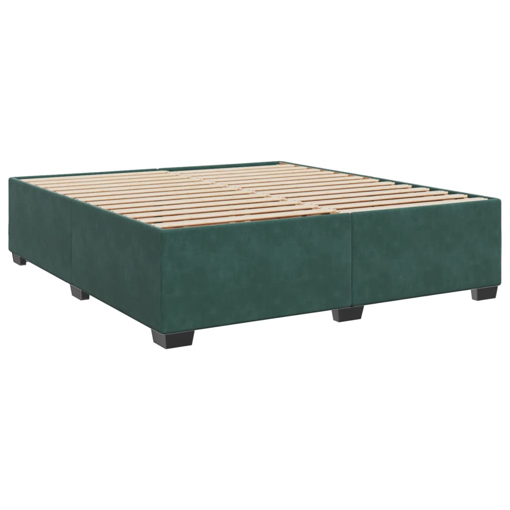 Pat box spring cu saltea, verde închis, 180x200 cm, catifea GartenMobel Dekor