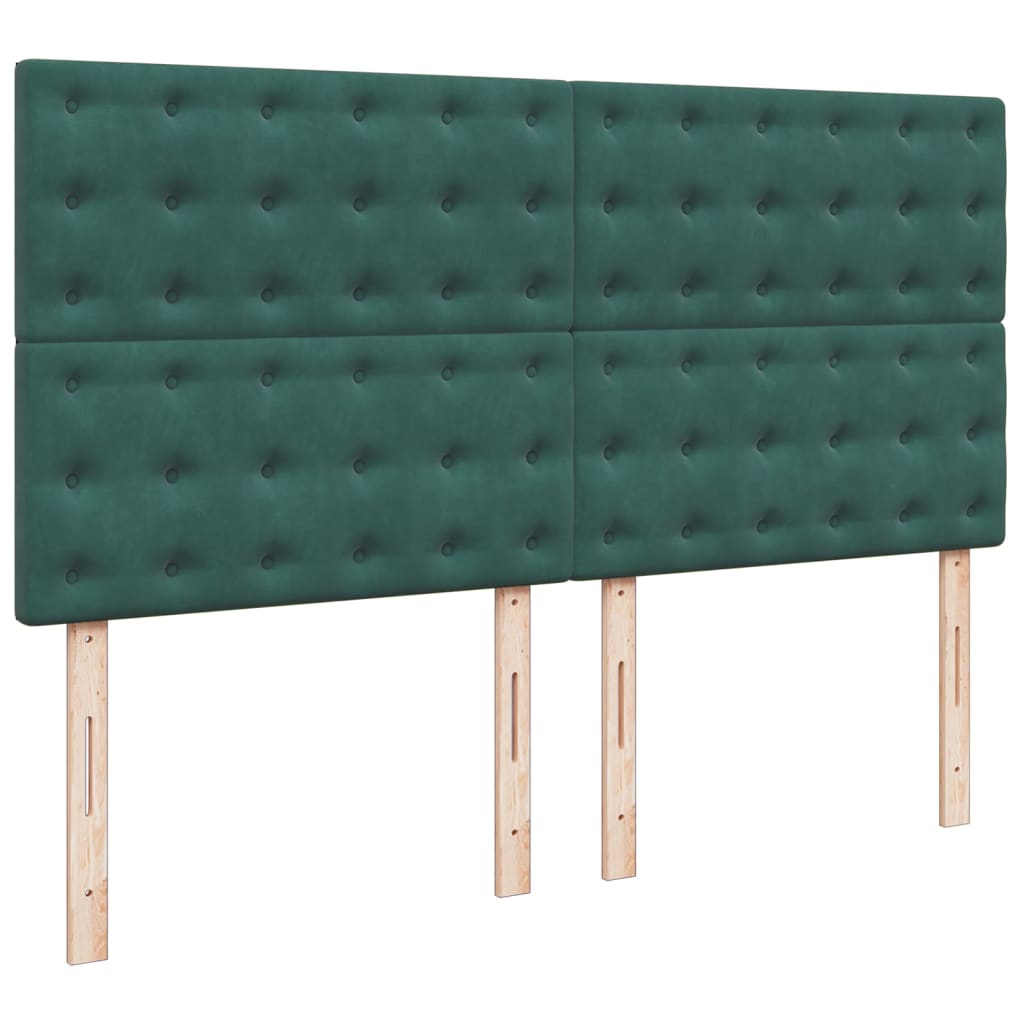 Pat box spring cu saltea, verde închis, 180x200 cm, catifea GartenMobel Dekor