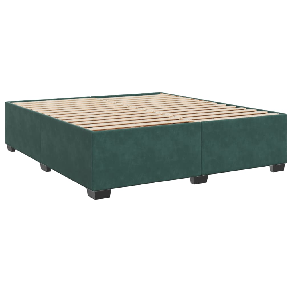 Pat box spring cu saltea, verde închis, 180x200 cm, catifea GartenMobel Dekor