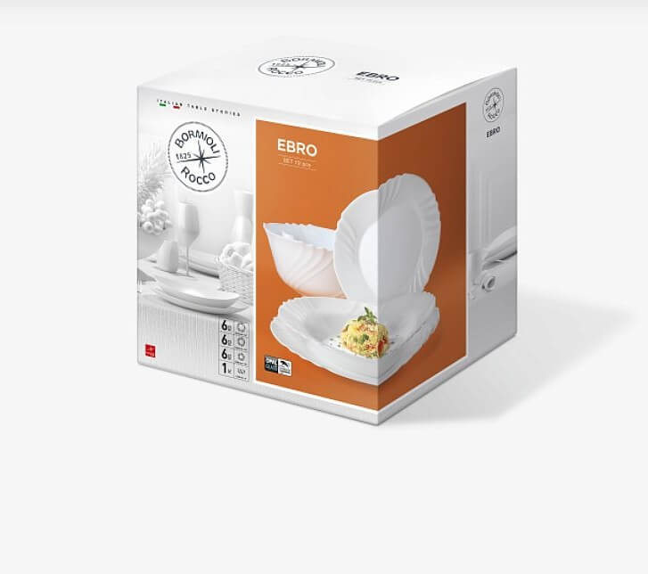 Set serviciu masa portelan 19buc. Bormioli Rocco Ebro Handy KitchenServ