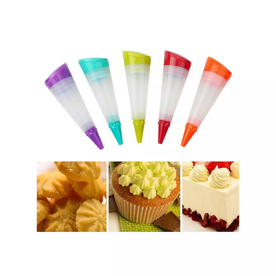 Stilou de decorare cu recipient din silicon și 3 capete diferite Handy KitchenServ