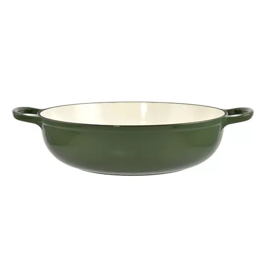 Cratita din Fontă Emailată 27 cm, Verde Handy KitchenServ