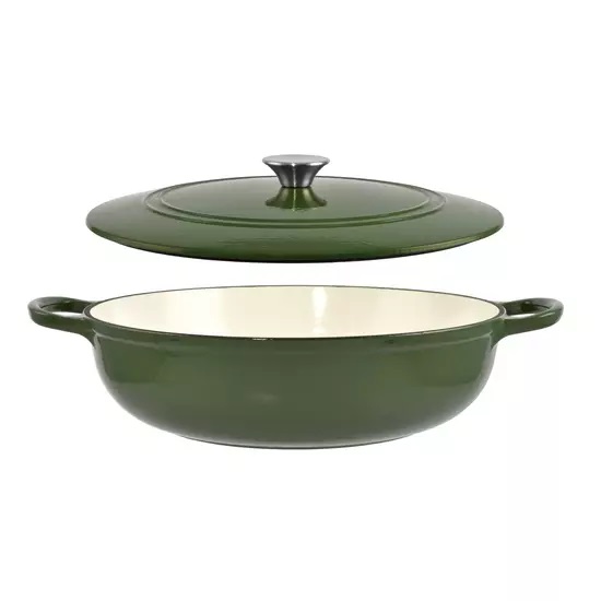 Cratita din Fontă Emailată 27 cm, Verde Handy KitchenServ