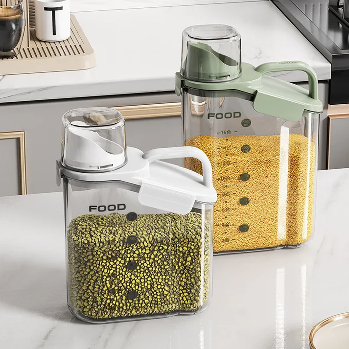 Recipient pentru orez și cereale, cu pahar măsurător, 2000 ml Handy KitchenServ