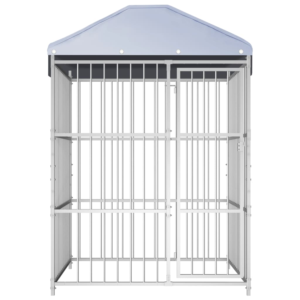 Padoc de exterior cu acoperiș pentru câini, 150x150x200 cm GartenMobel Dekor