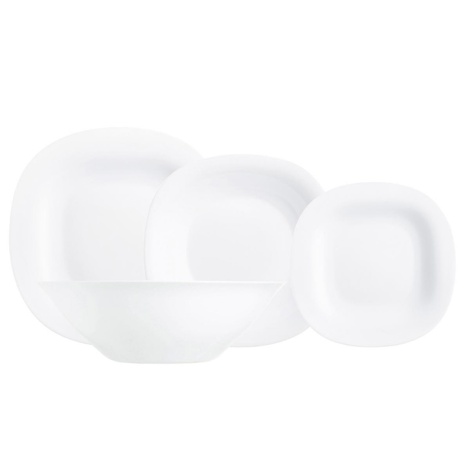 Set serviciu de masa Luminarc Carine 19 piese Alb Resigilat Handy KitchenServ