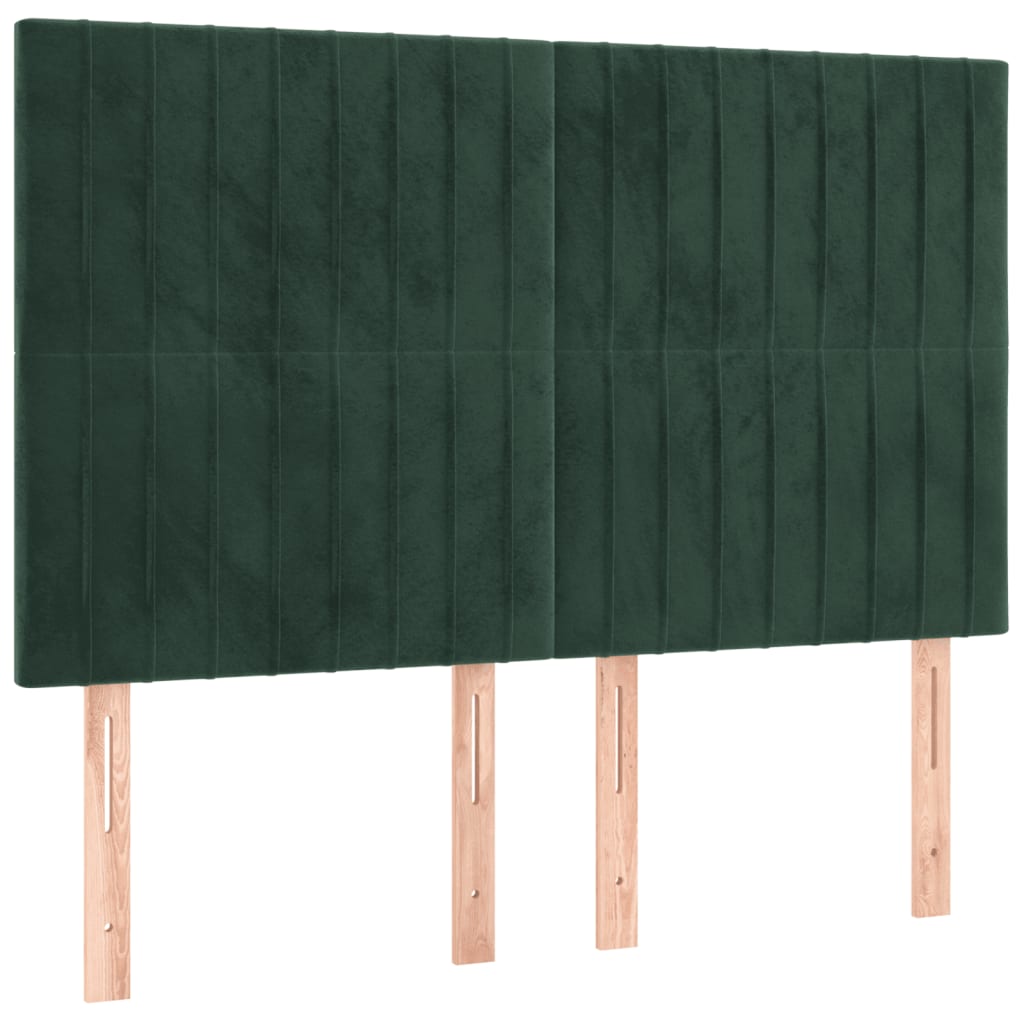 Pat box spring cu saltea, verde închis, 140x190 cm, catifea GartenMobel Dekor