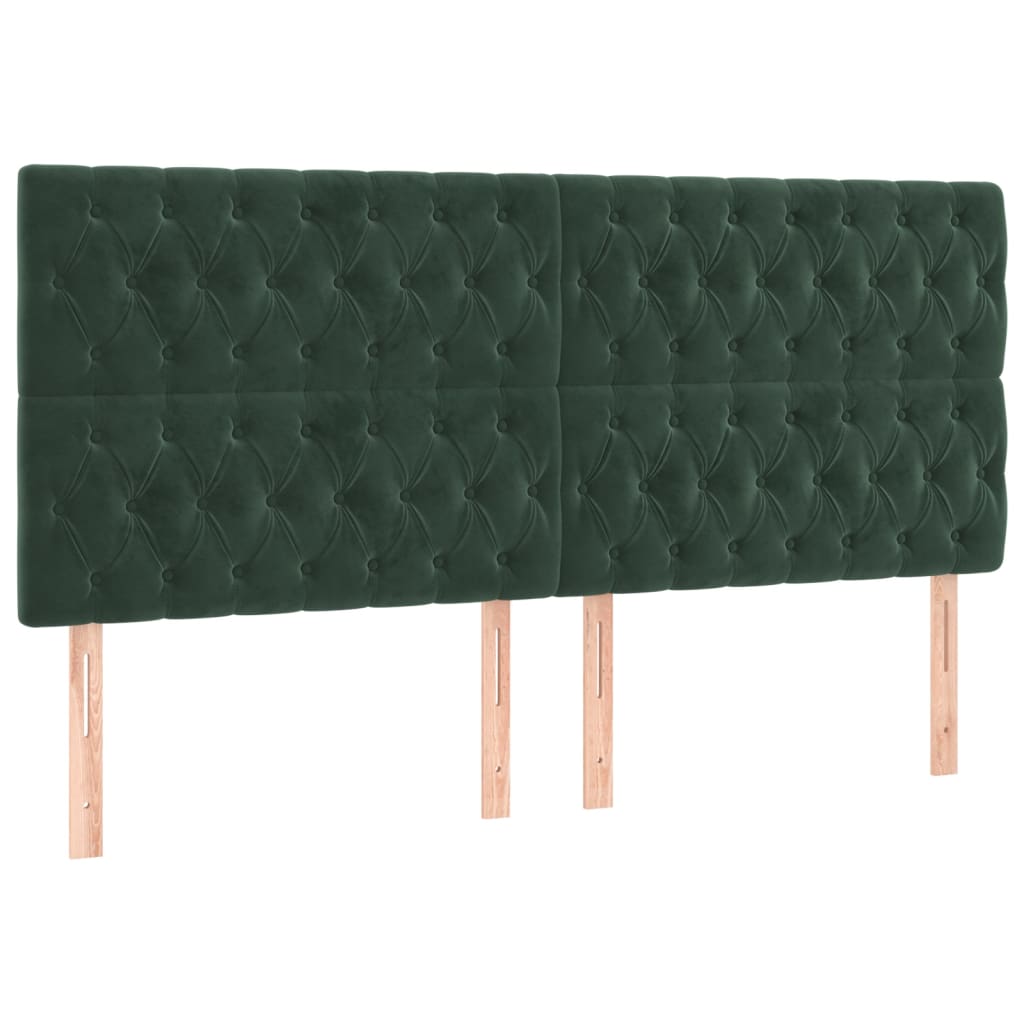 Pat box spring cu saltea, verde închis, 180x200 cm, catifea GartenMobel Dekor