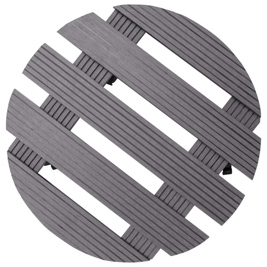 Cărucioare pentru plante, 4 buc., gri, Ø30x7,5 cm, WPC GartenMobel Dekor