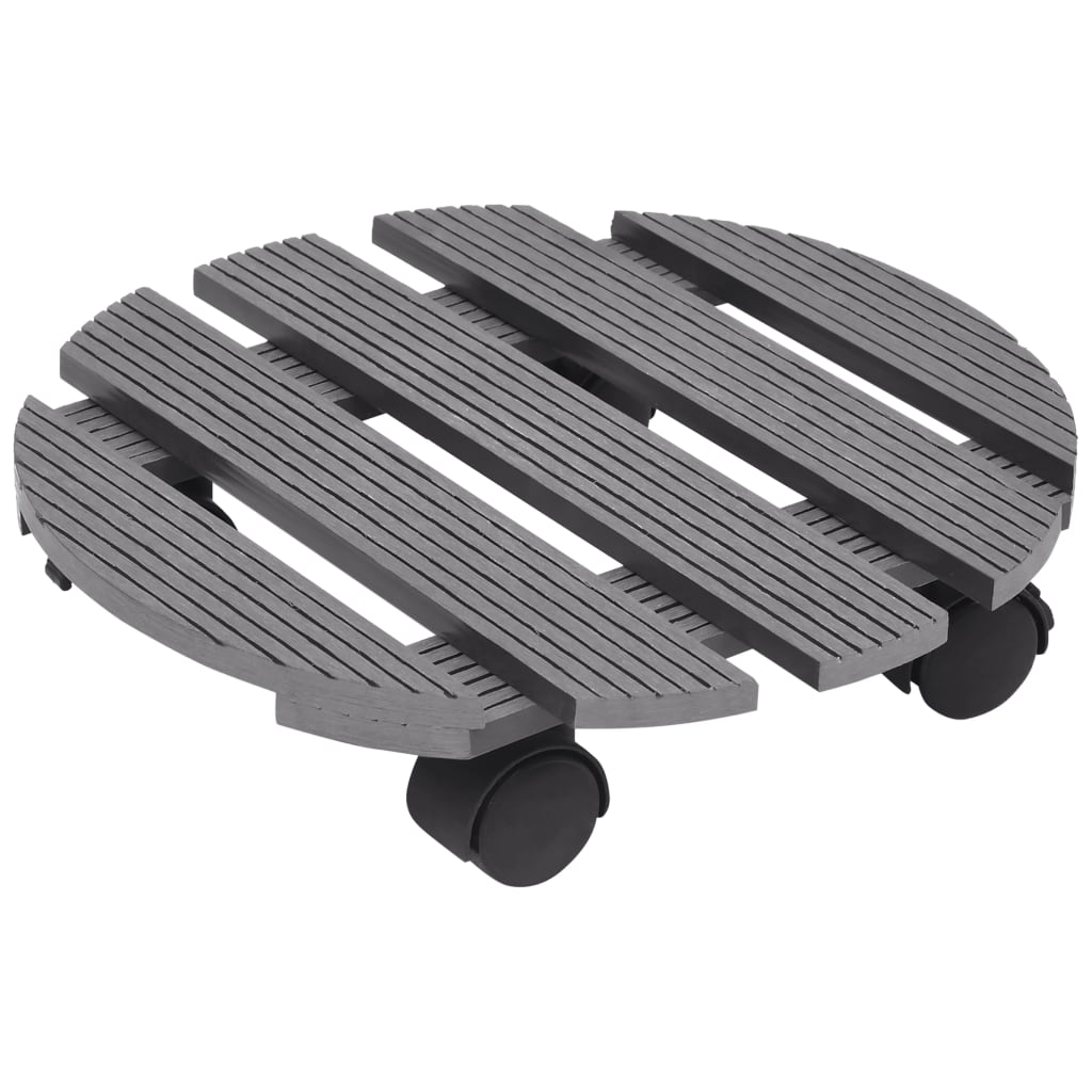 Cărucioare pentru plante, 4 buc., gri, Ø30x7,5 cm, WPC GartenMobel Dekor