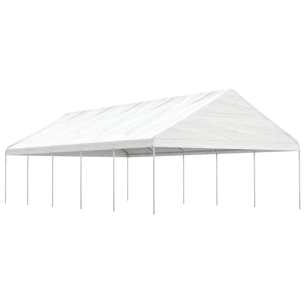Foișor cu acoperiș, alb, 11,15x5,88x3,75 m, polietilenă GartenMobel Dekor