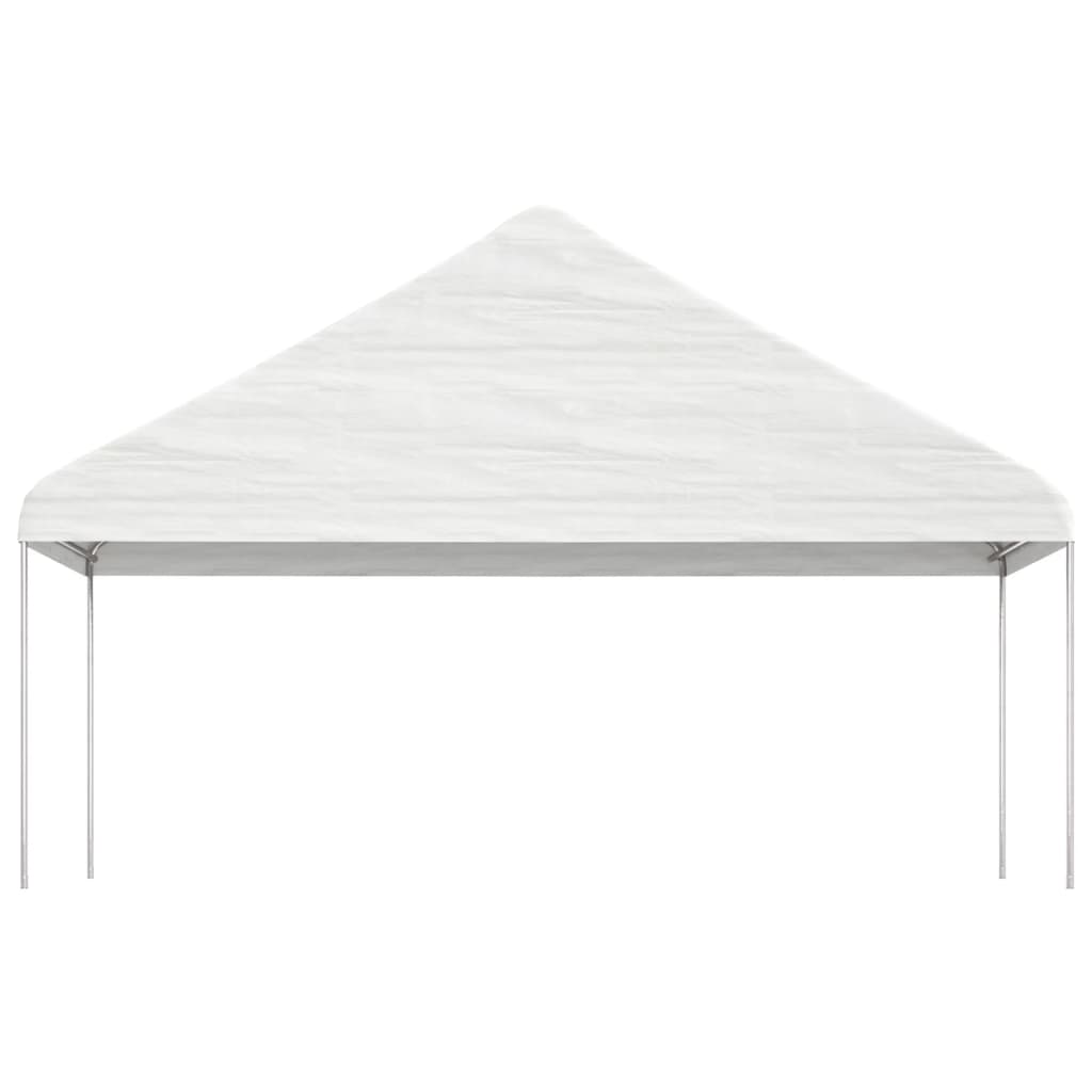 Foișor cu acoperiș, alb, 11,15x5,88x3,75 m, polietilenă GartenMobel Dekor