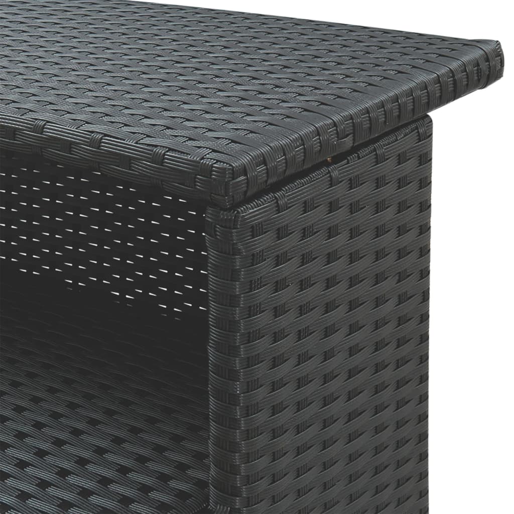 Set mobilier bar de grădină cu perne, 3 piese, negru, poliratan GartenMobel Dekor