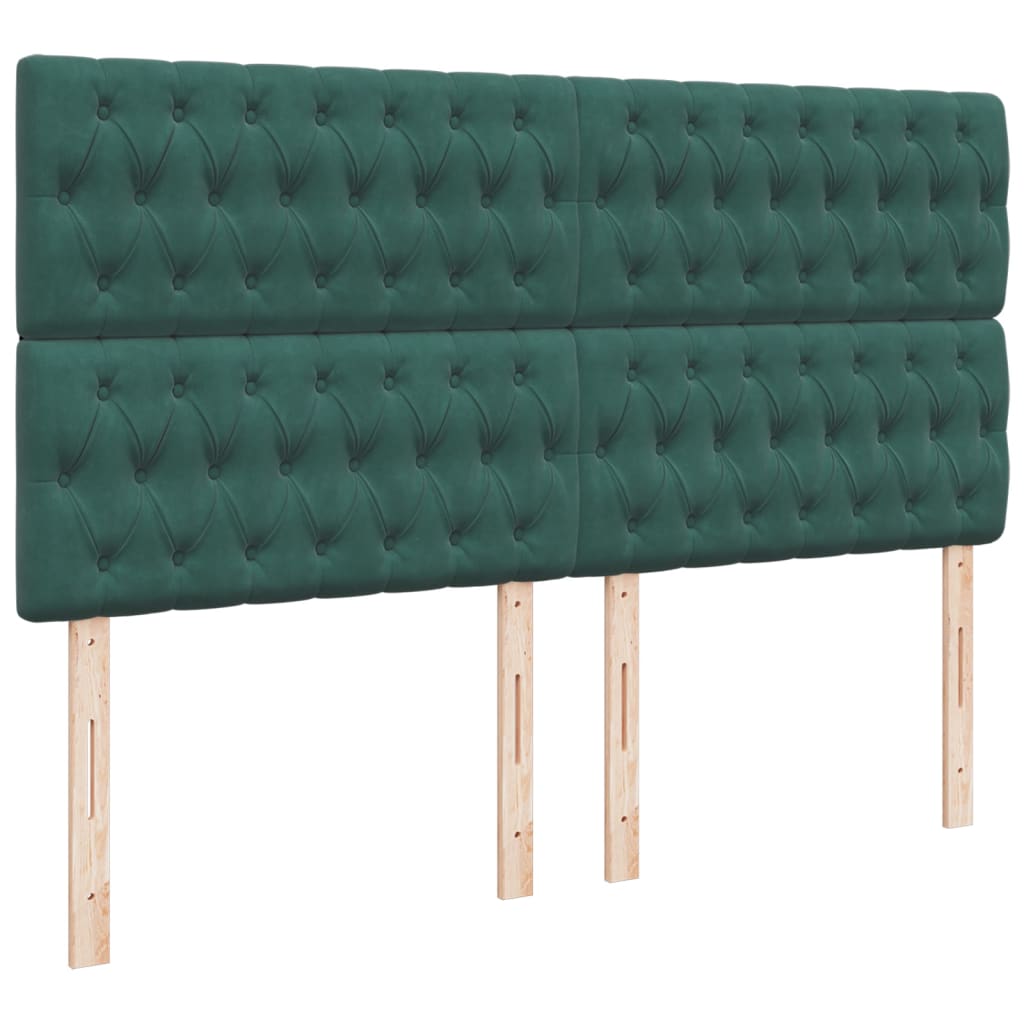 Pat box spring cu saltea, verde închis, 200x200 cm, catifea GartenMobel Dekor