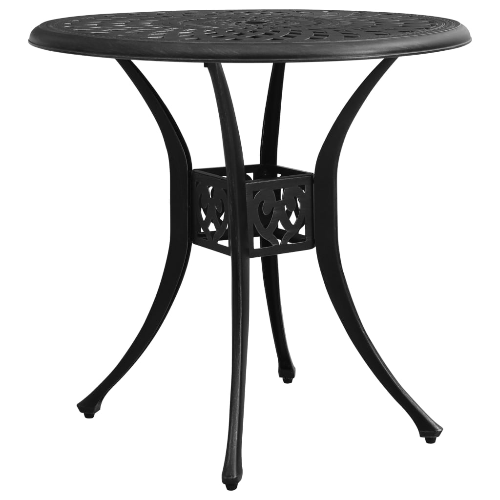 Set mobilier bistro, 3 piese, negru, aluminiu turnat GartenMobel Dekor