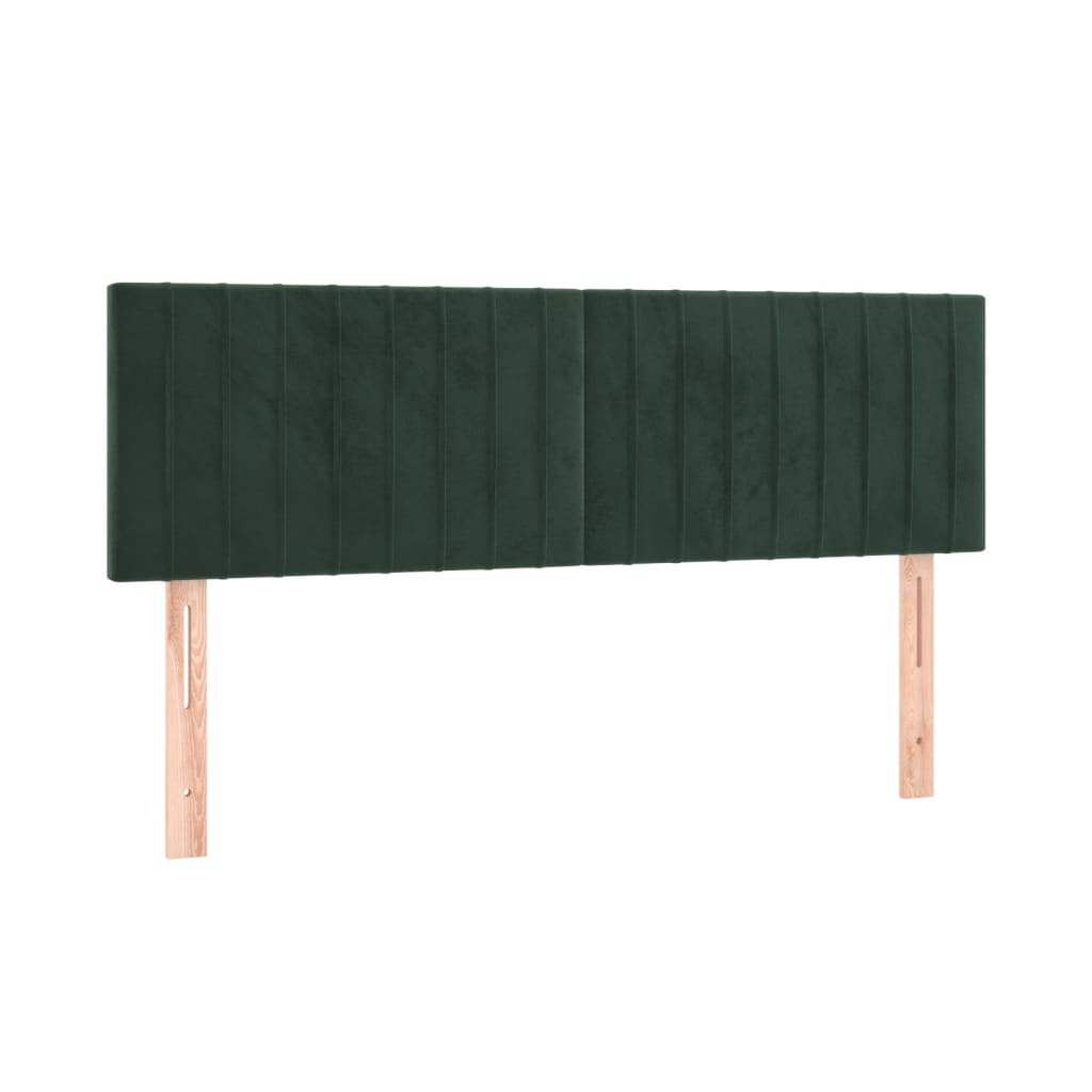Tăblii de pat, 2 buc., verde închis, 72x5x78/88 cm, catifea GartenMobel Dekor