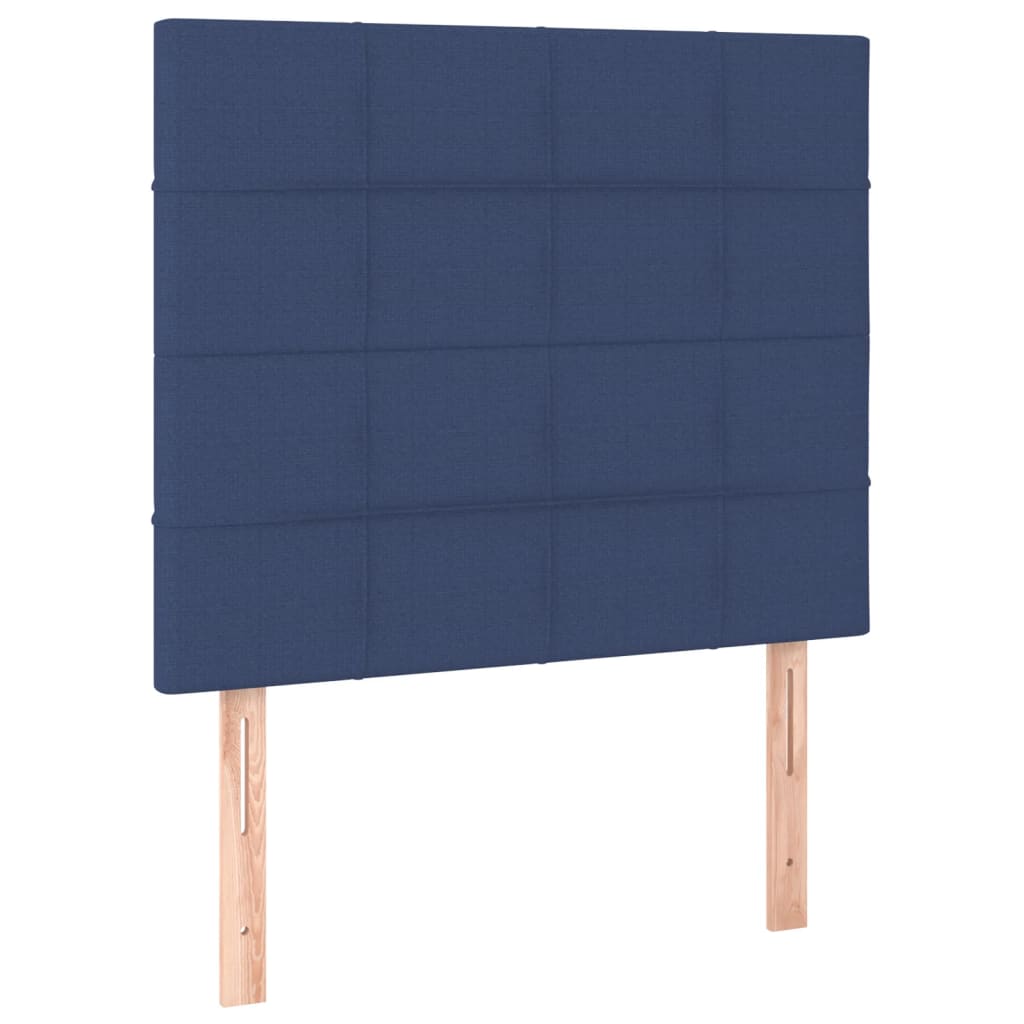 Pat box spring cu saltea, albastru, 90x190 cm, textil GartenMobel Dekor