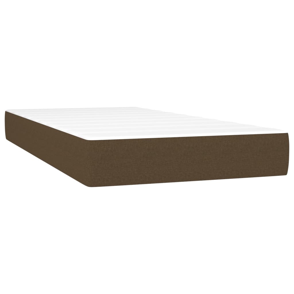 Pat box spring cu saltea, maro închis, 90x190 cm, textil GartenMobel Dekor