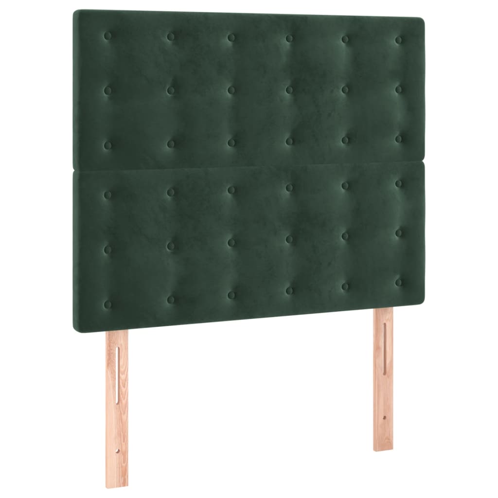 Pat box spring cu saltea, verde închis, 100x200 cm, catifea GartenMobel Dekor