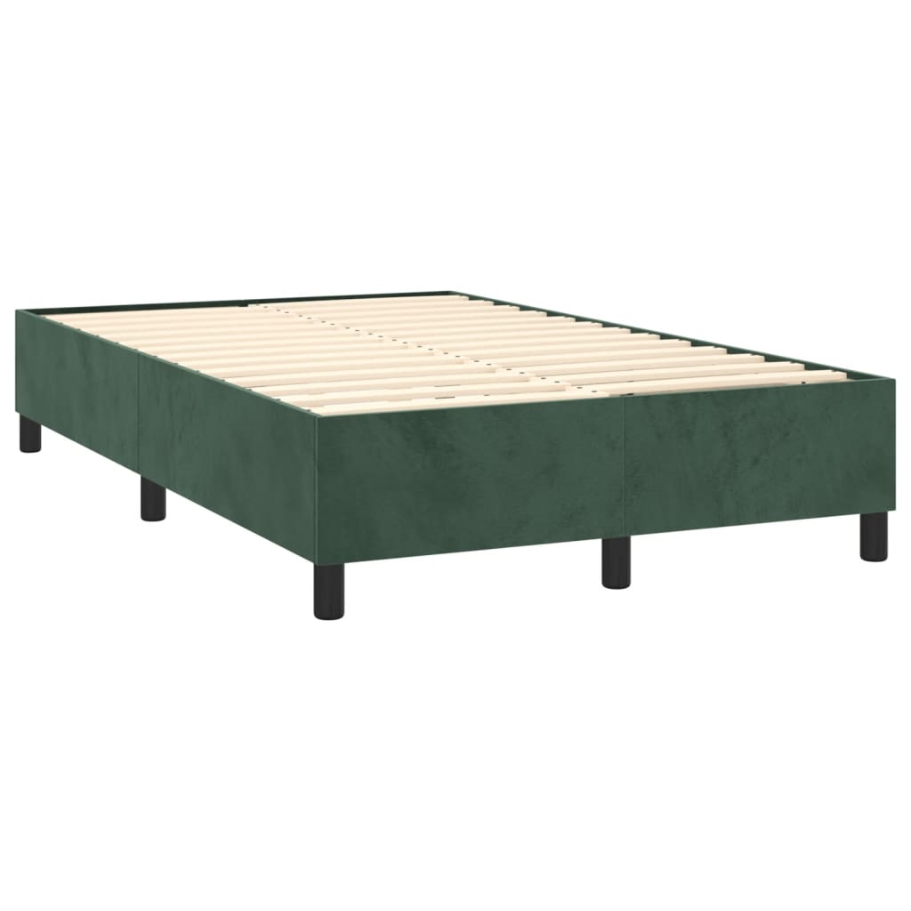 Pat box spring cu saltea, verde închis, 120x200 cm, catifea GartenMobel Dekor