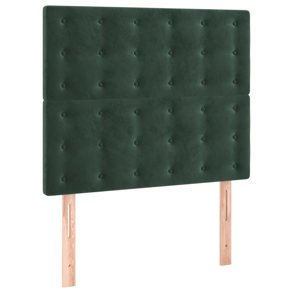 Pat box spring cu saltea, verde închis, 120x200 cm, catifea GartenMobel Dekor