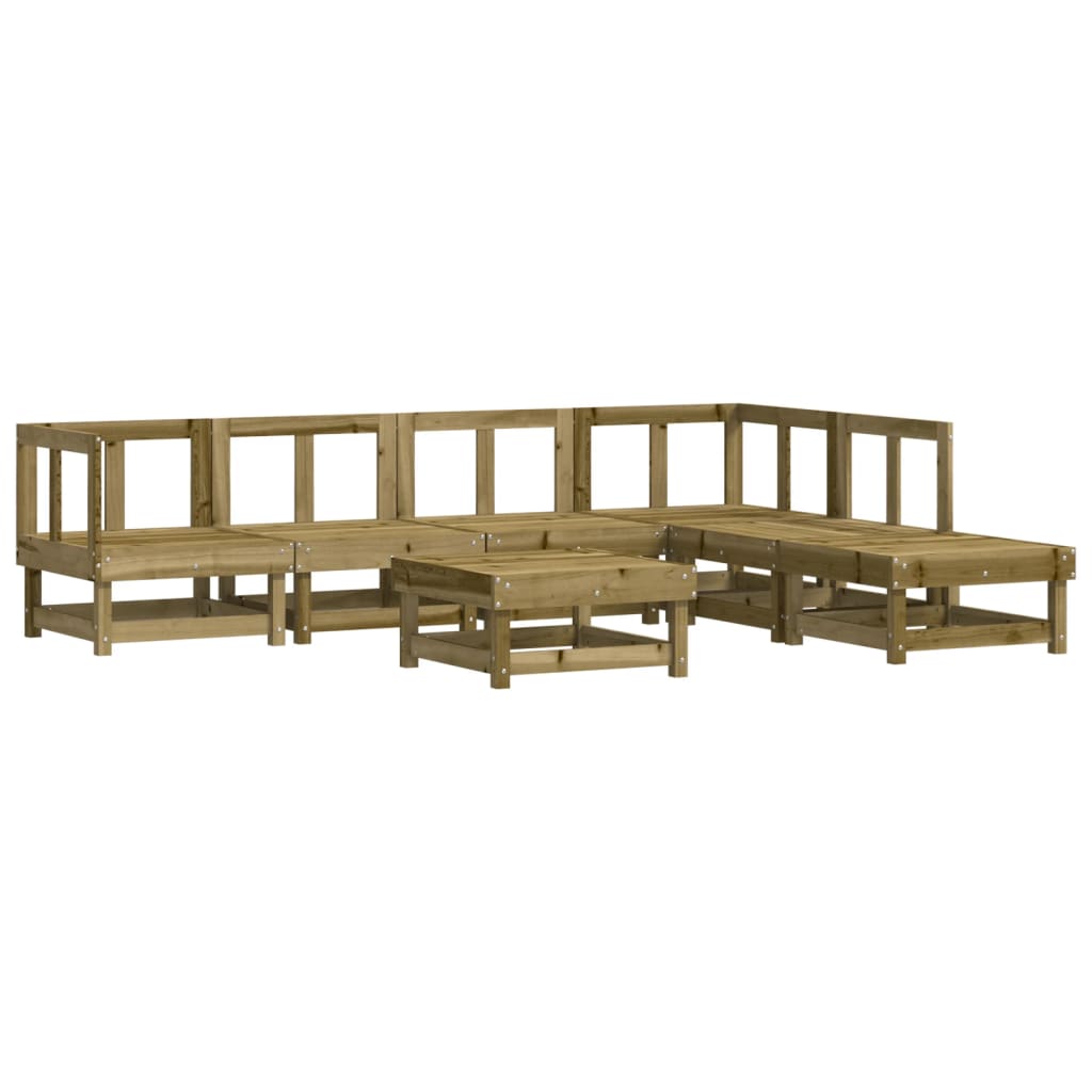 Set mobilier de grădină cu perne, 7 piese, lemn de pin tratat GartenMobel Dekor