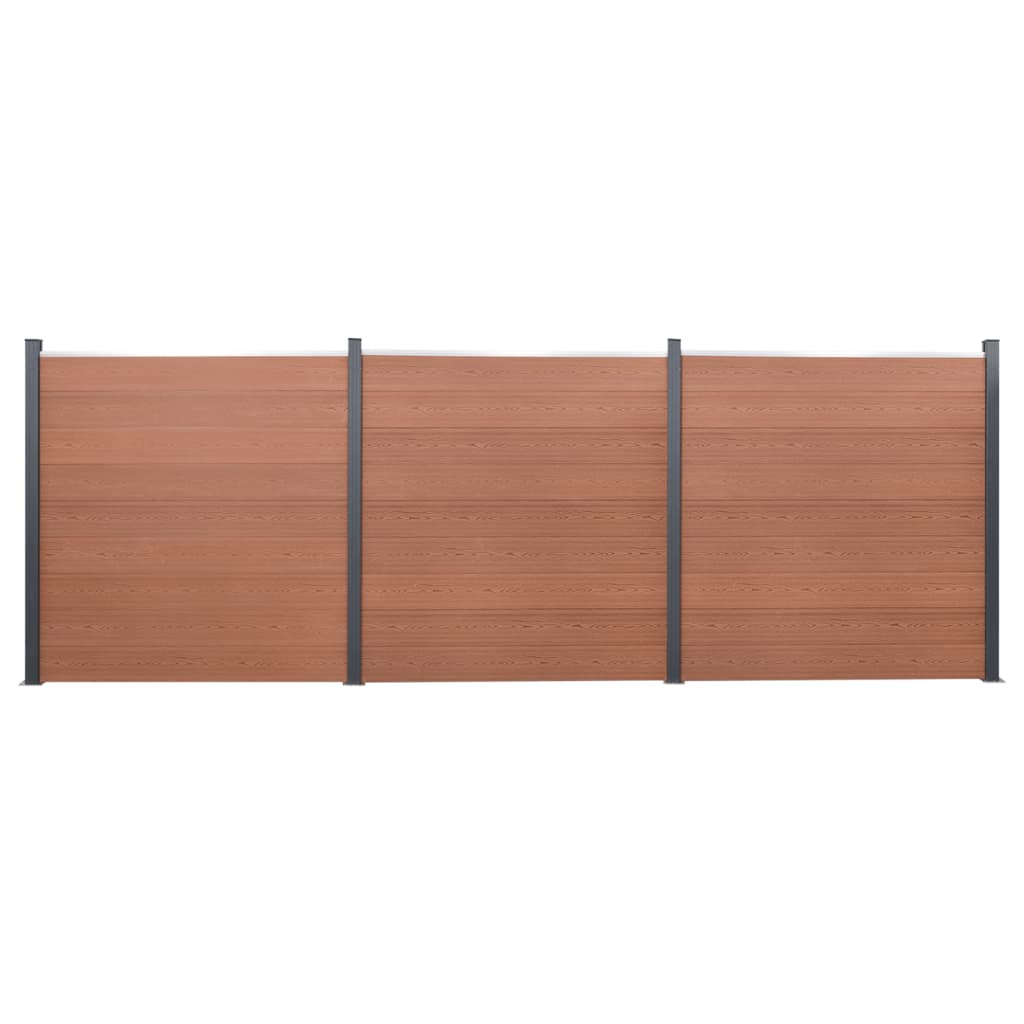 Set panouri pentru gard, maro, 526x186 cm, WPC GartenMobel Dekor