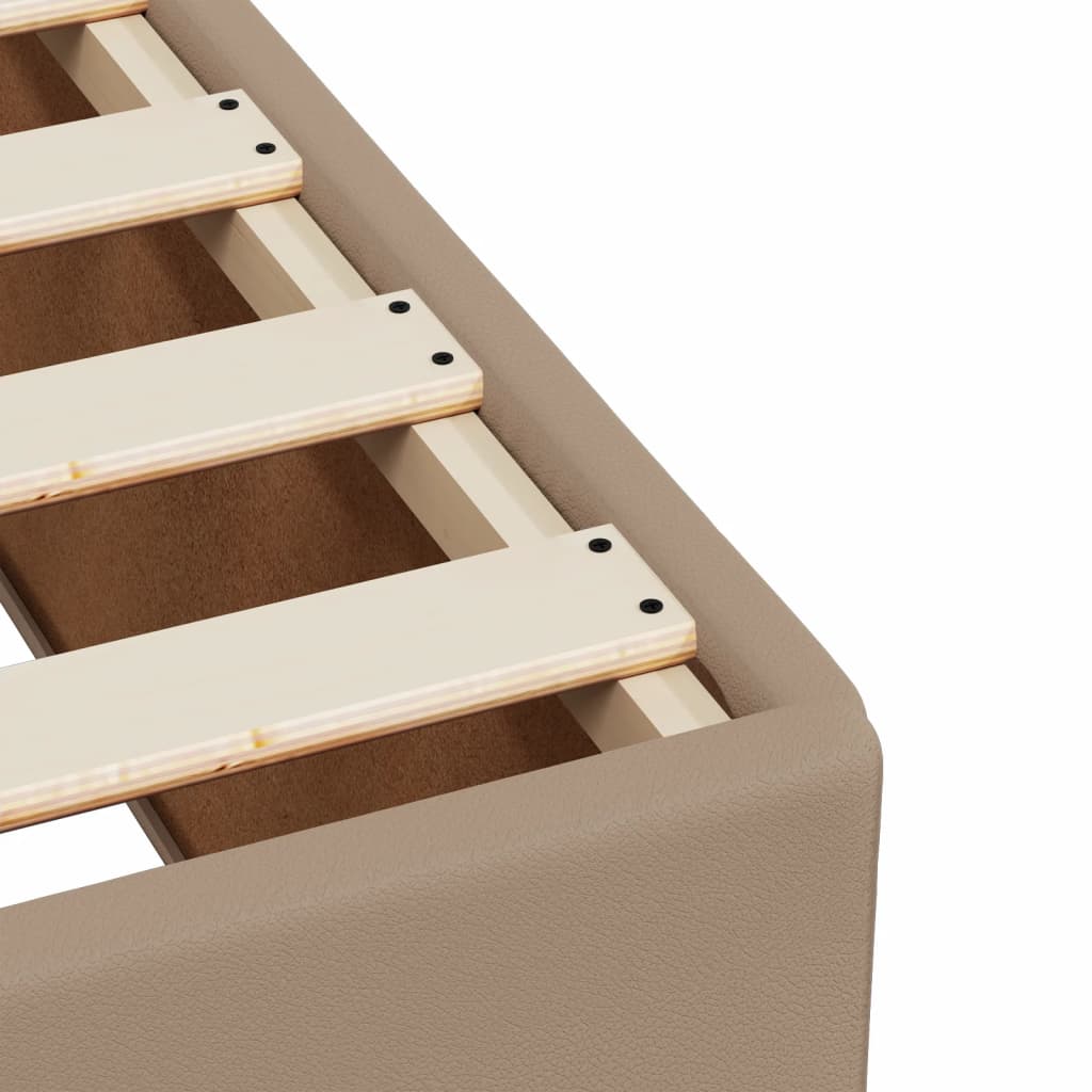 Pat box spring cu saltea, cappuccino, 140x190cm piele ecologică GartenMobel Dekor