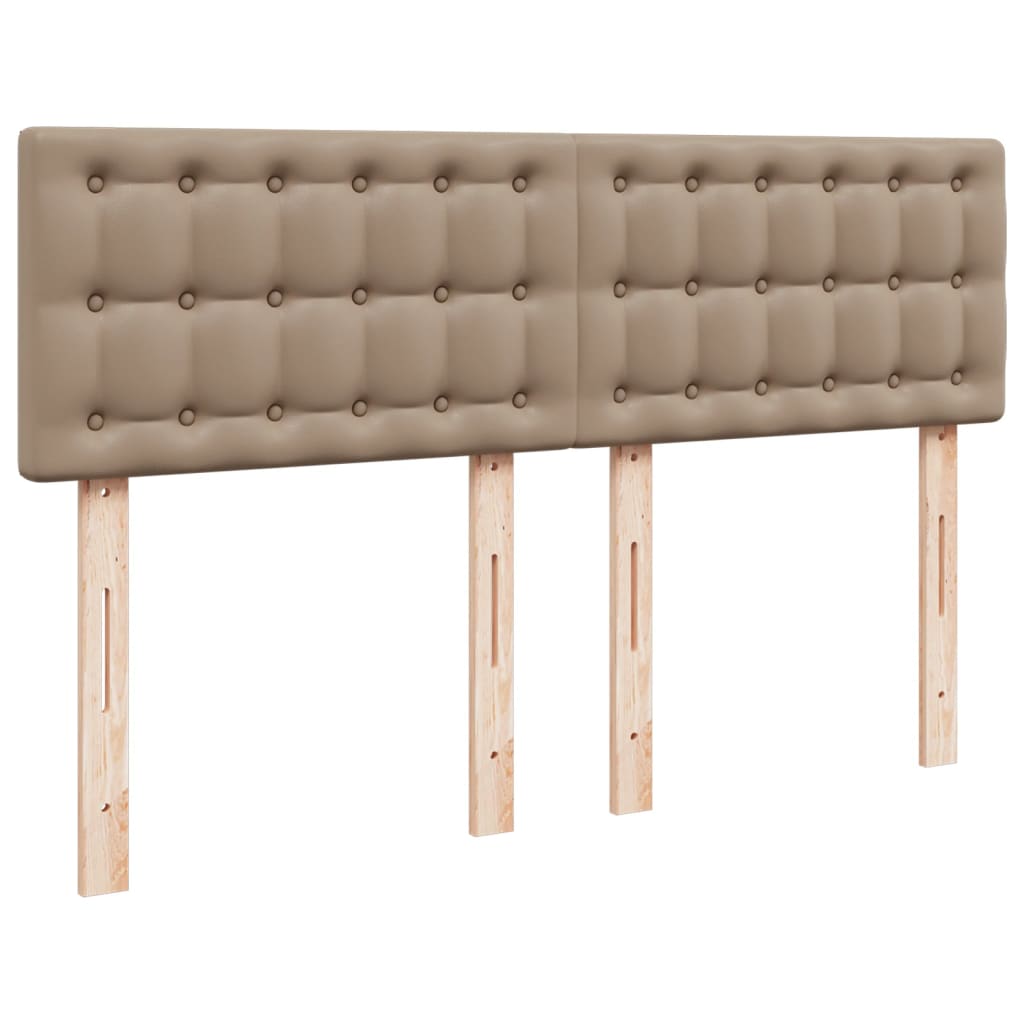 Pat box spring cu saltea, cappuccino, 140x200cm piele ecologică GartenMobel Dekor