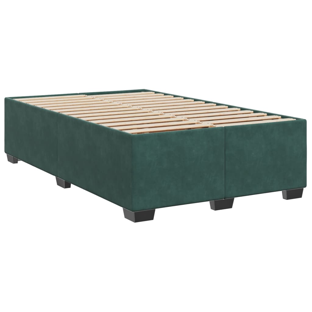 Pat box spring cu saltea, verde închis, 120x200 cm, catifea GartenMobel Dekor