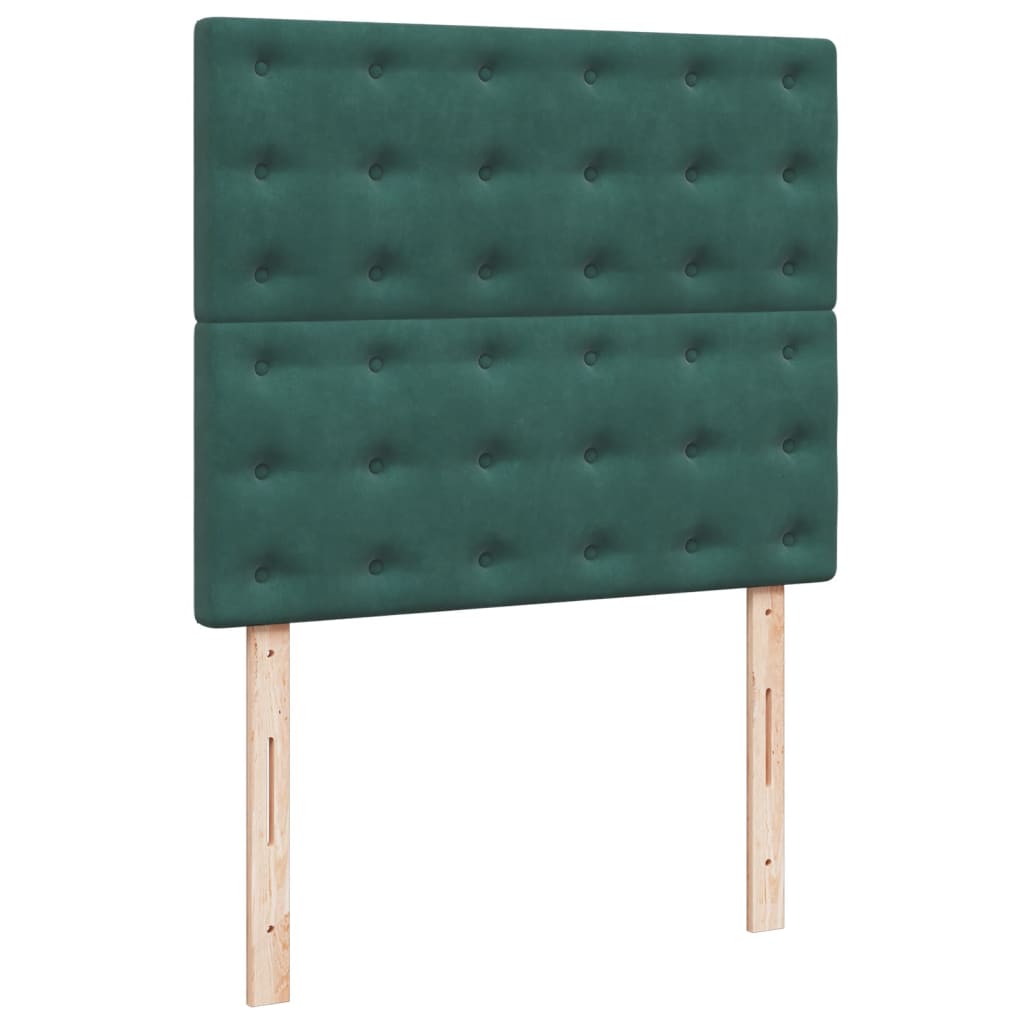 Pat box spring cu saltea, verde închis, 120x200 cm, catifea GartenMobel Dekor