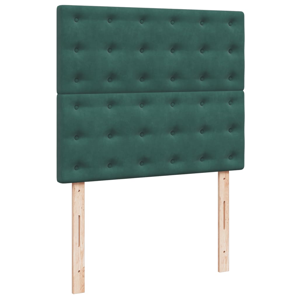 Pat box spring cu saltea, verde închis, 120x200 cm, catifea GartenMobel Dekor