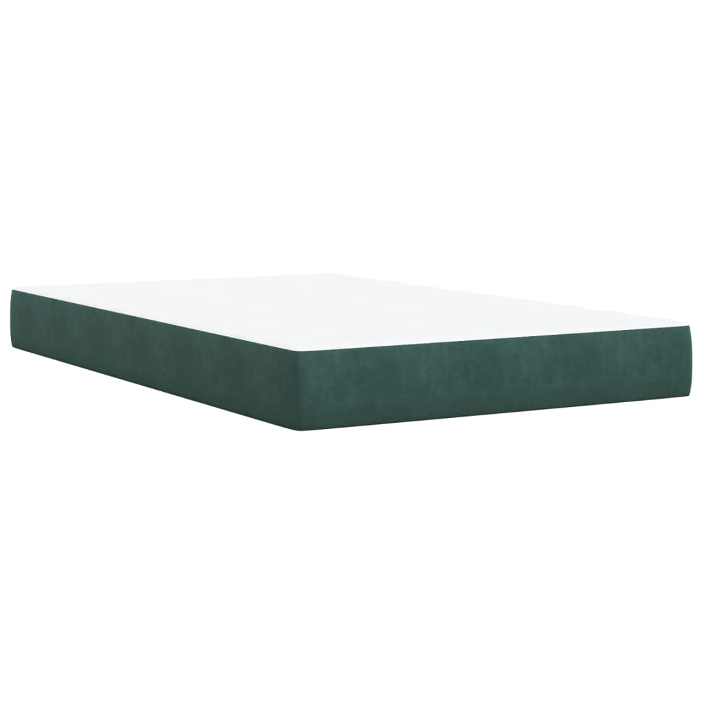 Pat box spring cu saltea, verde închis, 120x200 cm, catifea GartenMobel Dekor