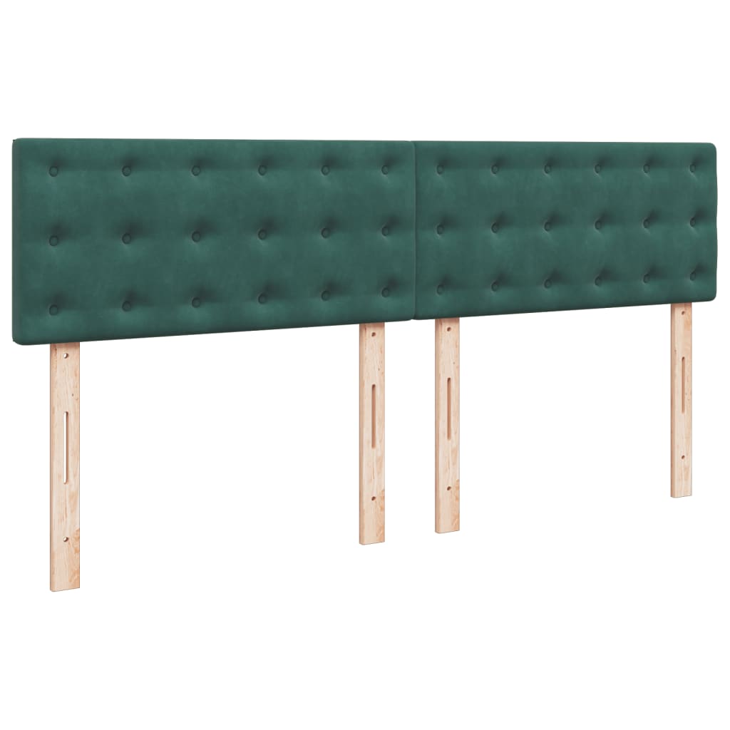 Pat box spring cu saltea, verde închis, 200x200 cm, catifea GartenMobel Dekor
