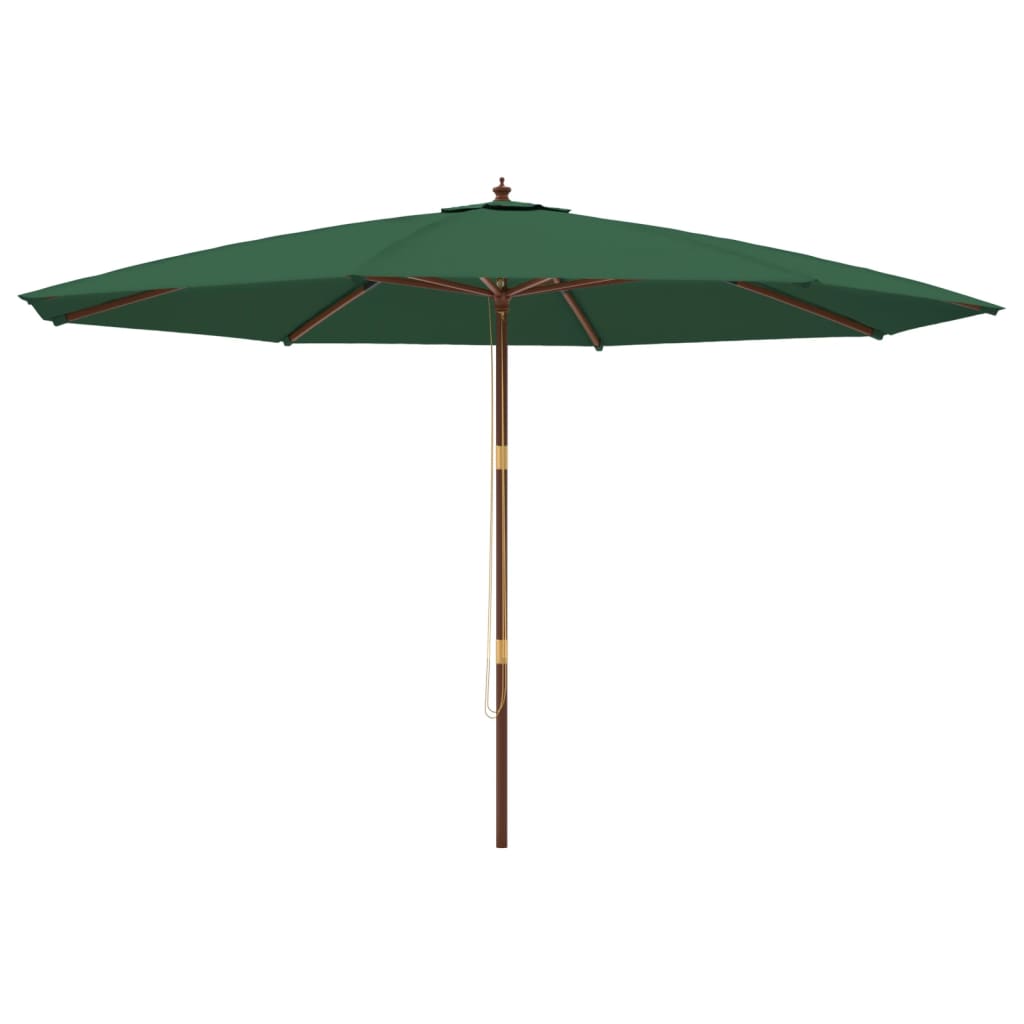 Umbrelă de soare de grădină, stâlp din lemn, verde, 400x273 cm GartenMobel Dekor