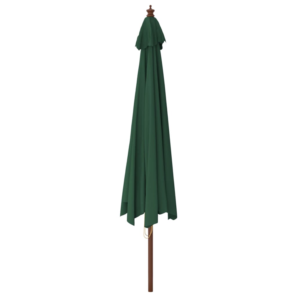 Umbrelă de soare de grădină, stâlp din lemn, verde, 400x273 cm GartenMobel Dekor