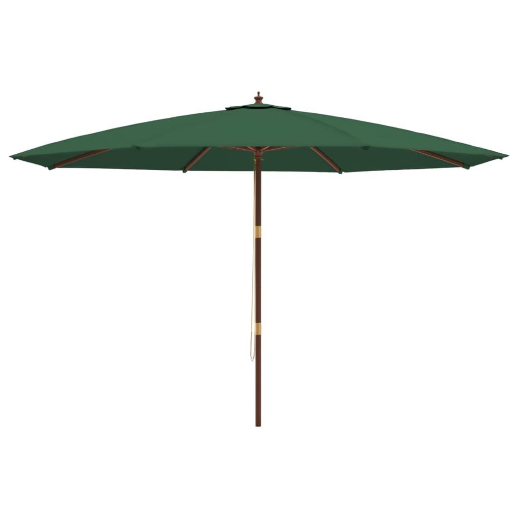 Umbrelă de soare de grădină, stâlp din lemn, verde, 400x273 cm GartenMobel Dekor