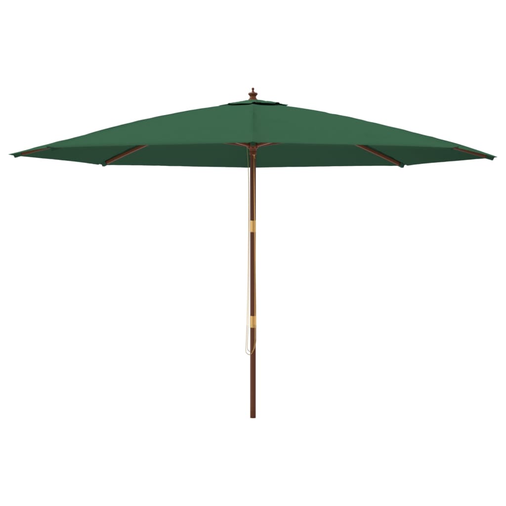 Umbrelă de soare de grădină, stâlp din lemn, verde, 400x273 cm GartenMobel Dekor
