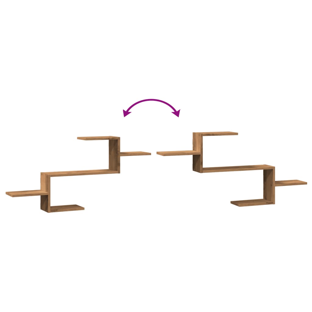 Raft de perete, lemn artizanal, 104x15x49 cm, lemn prelucrat GartenMobel Dekor