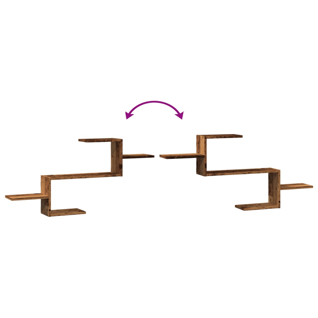 Raft de perete, lemn vechi, 104x15x49 cm, lemn prelucrat GartenMobel Dekor