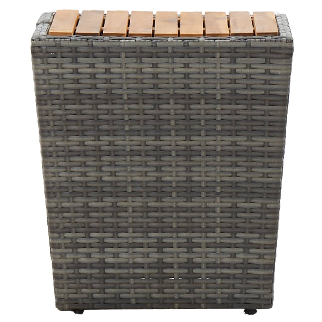 Set mobilier grădină, 3 piese, gri, poliratan și lemn acacia GartenMobel Dekor