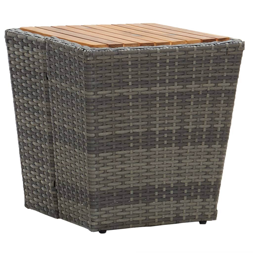 Set mobilier grădină, 3 piese, gri, poliratan și lemn acacia GartenMobel Dekor