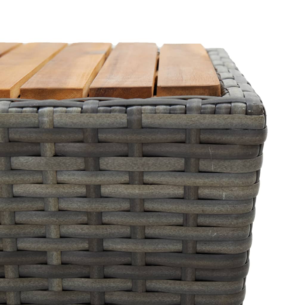 Set mobilier grădină, 3 piese, gri, poliratan și lemn acacia GartenMobel Dekor