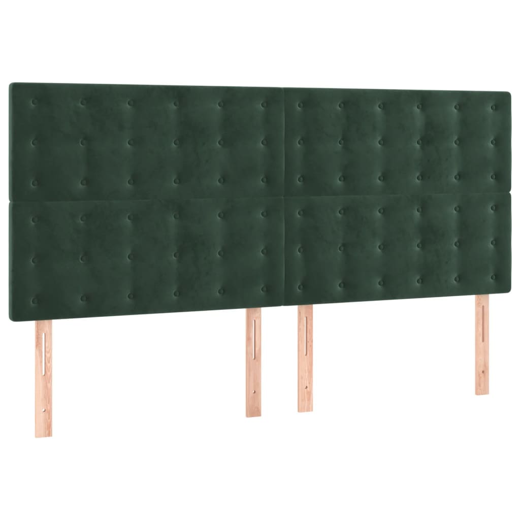 Pat box spring cu saltea, verde închis, 200x200 cm, catifea GartenMobel Dekor