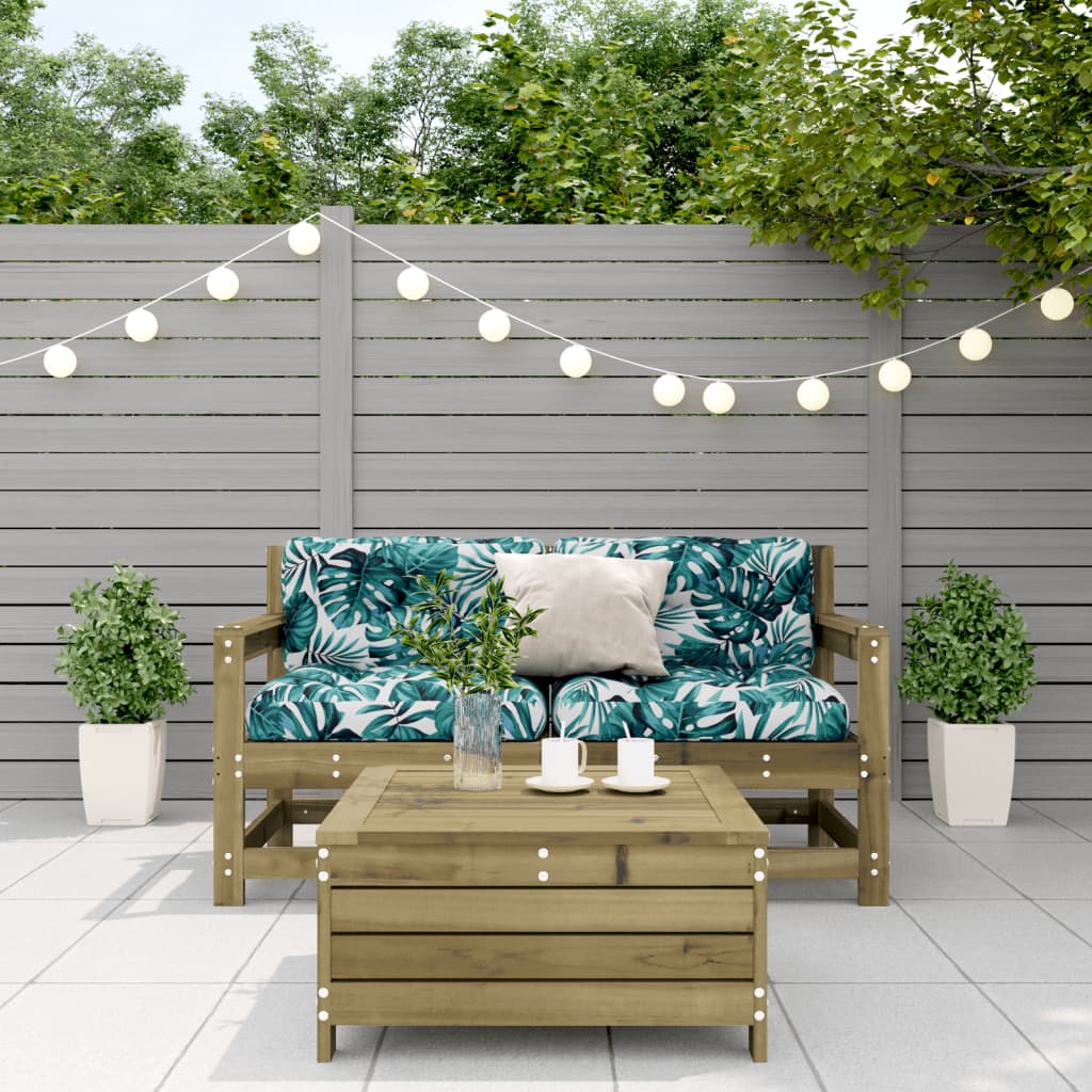 Set mobilier de grădină cu perne, 3 piese, lemn de pin tratat GartenMobel Dekor