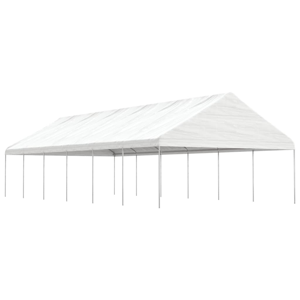 Foișor cu acoperiș, alb, 13,38x5,88x3,75 m, polietilenă GartenMobel Dekor